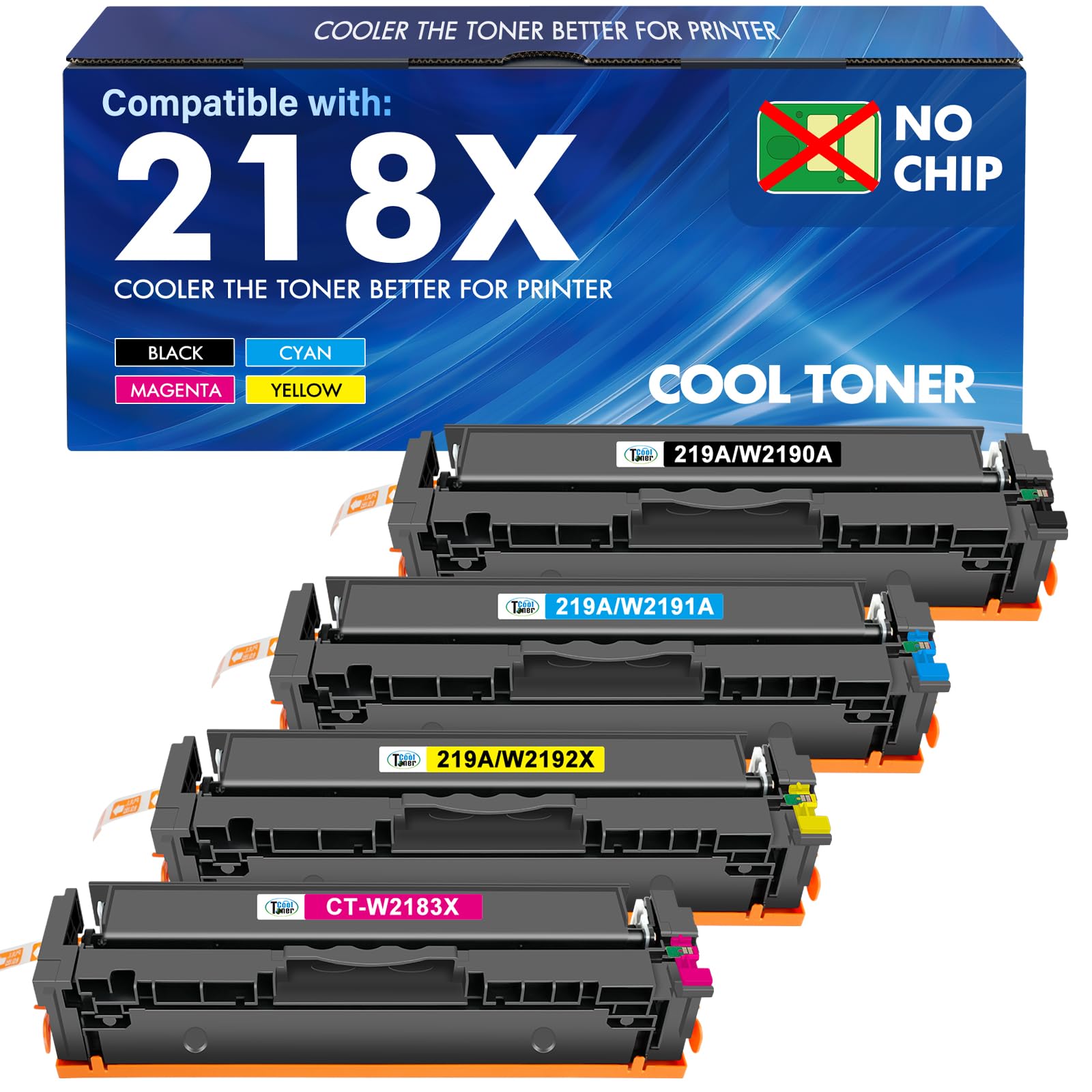 218X 218A Toner Cartridges 4 Pack 3201dw Compatible Replacement for HP 218X 218A Color LaserJet Pro MFP 3301fdw 3301cdw 3201dw 3301sdw Printer High