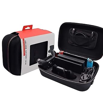 YMW Switch Carrying Case, Black EVA Material, Travel Storage for Console and Accessories, 12.6x8.7x4.7 Inch, Dual Zipper Design Black