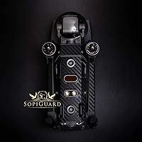 Vista 5 de SopiGuard Piel negra de la etiqueta engomada del vinilo de la fibra de carbono para DJI Mavic 2 ProZoom