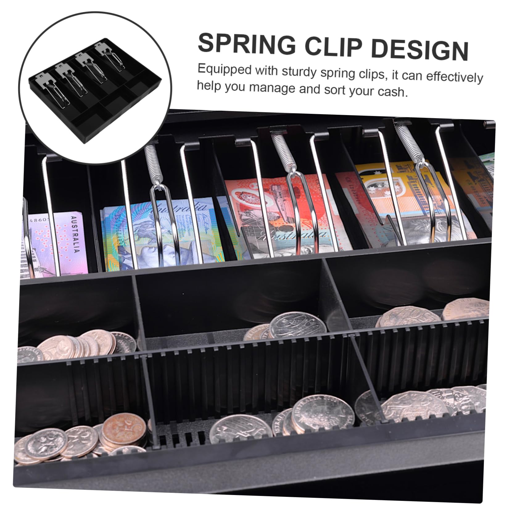 Kassenschale Mit Mehreren Fächern Aus Kunststoff Geldschale Mit Eisenclip Für Kassenschublade Münzschale Und Geldaufbewahrungsständer Praktisch Für Supermärkte Und Convenience