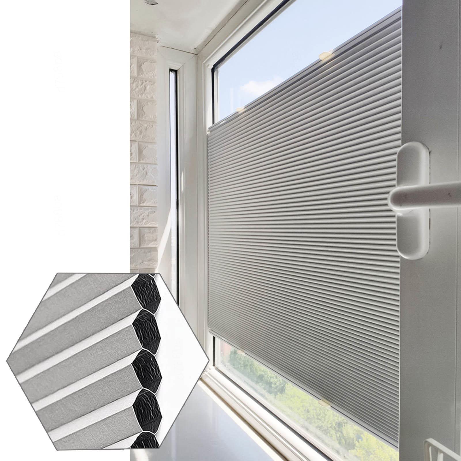 Pxzybd W×H Honeycomb Pleated Blinds 55Cm 60Cm 65Cm 70Cm 75Cm 80Cm 85Cm 90Cm 95Cm Wide,Blackout Cellular Pleated Shades,Thermal/Sun Protection/Waterproofing Curtains,For Home Office,-85X120cm/33.5*47.2In