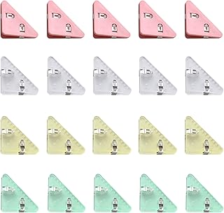 DAY DAY UP Aesthetic Cute Binder Clips for Books, Exam-Papers and Documents(20Pack ), Four Color Plastic Small Binder Clip...