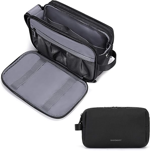 bagsmart Men's Toiletry Bag met dubbele ritsopening