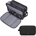 BAGSMART Toiletry Bag for Men, Travel Toiletry Organizer Dopp Kit Water-resistant Shaving Bag for Toiletries Accessories, Door Room Essentials, Black-medium