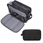 BAGSMART Toiletry Bag for Men, Travel Toiletry Organizer Dopp Kit Water-resistant Shaving Bag for Toiletries Accessories, Door Room Essentials, Black-medium