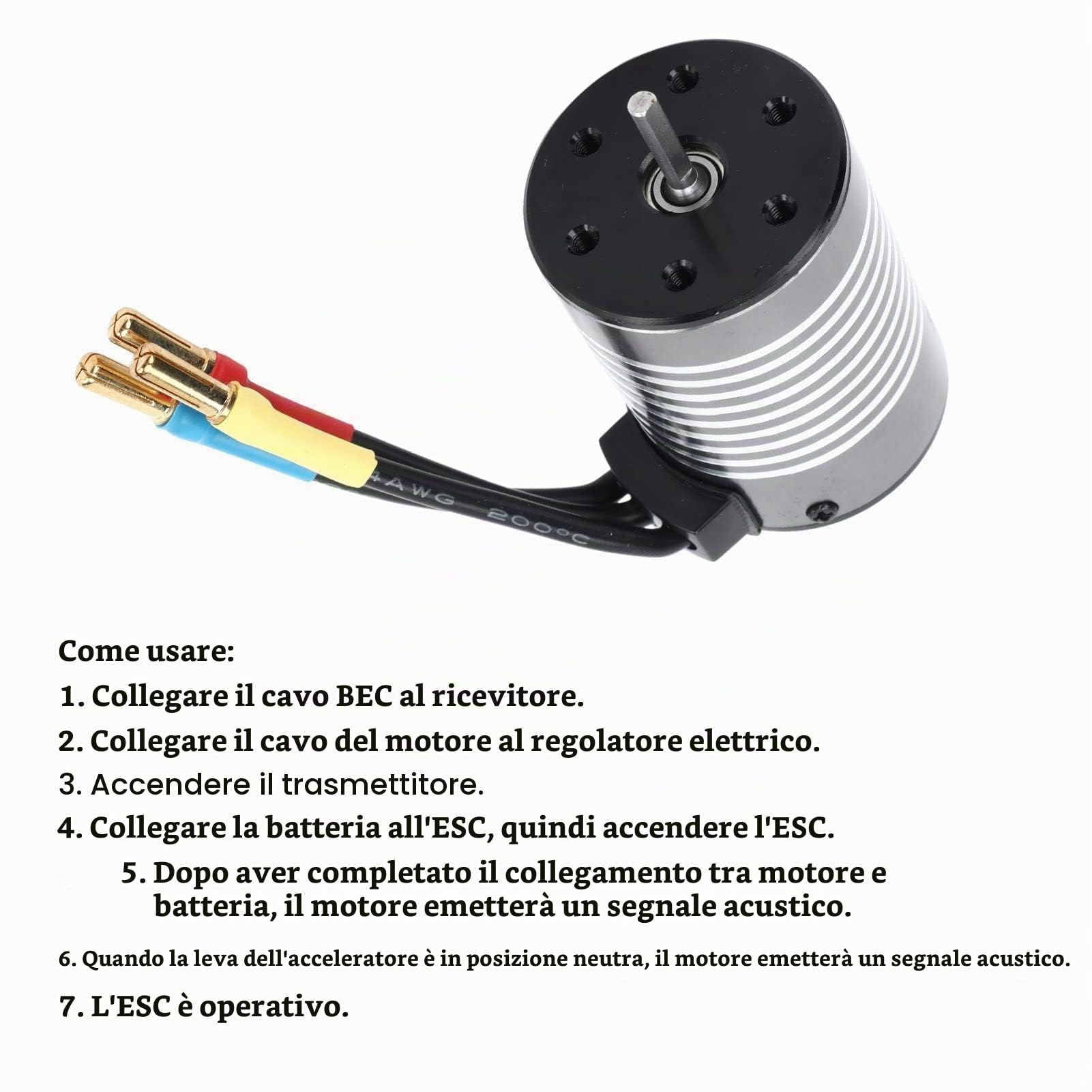 SUNGOOYUE Motore Brushless per Auto 3650 RC, Motore 3500KV Impermeabile a Torsione Grande Ad Alta velocità Accessorio per Auto 1/8 1/10 RC