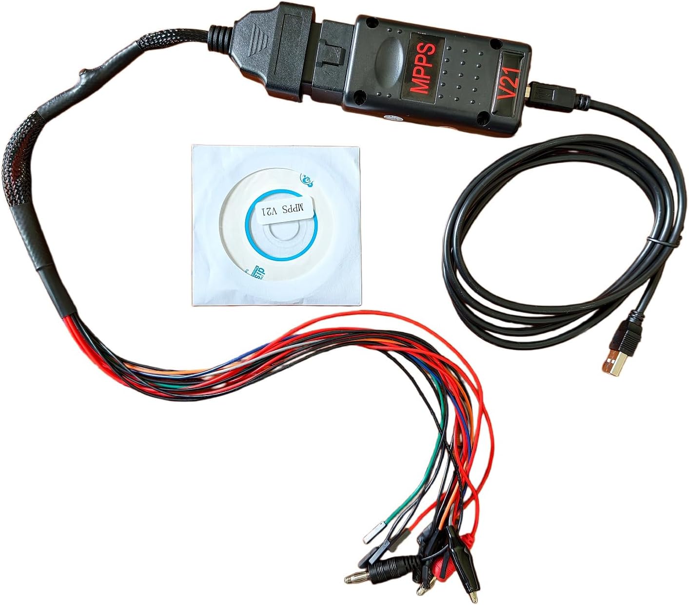 MPPS V21 ECU Programmer, OBD2 Car Engine Tuning Tool with Main + TRICORE + MULTIBOOT, No Usage Restrictions, Compatible with EDC15 EDC16 EDC17 ME7 MED9 Series