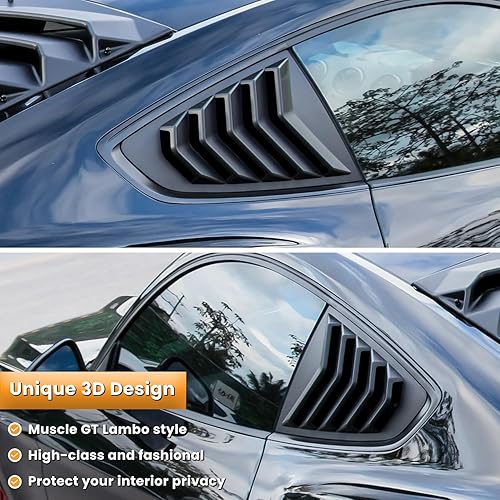 Miniatura 3 de Escobilas para ventana lateral para Ford Mustang 2015 2016 2017 2018 2019 2020 2021 2022 2023, cubierta para parabrisas con protección solar,
