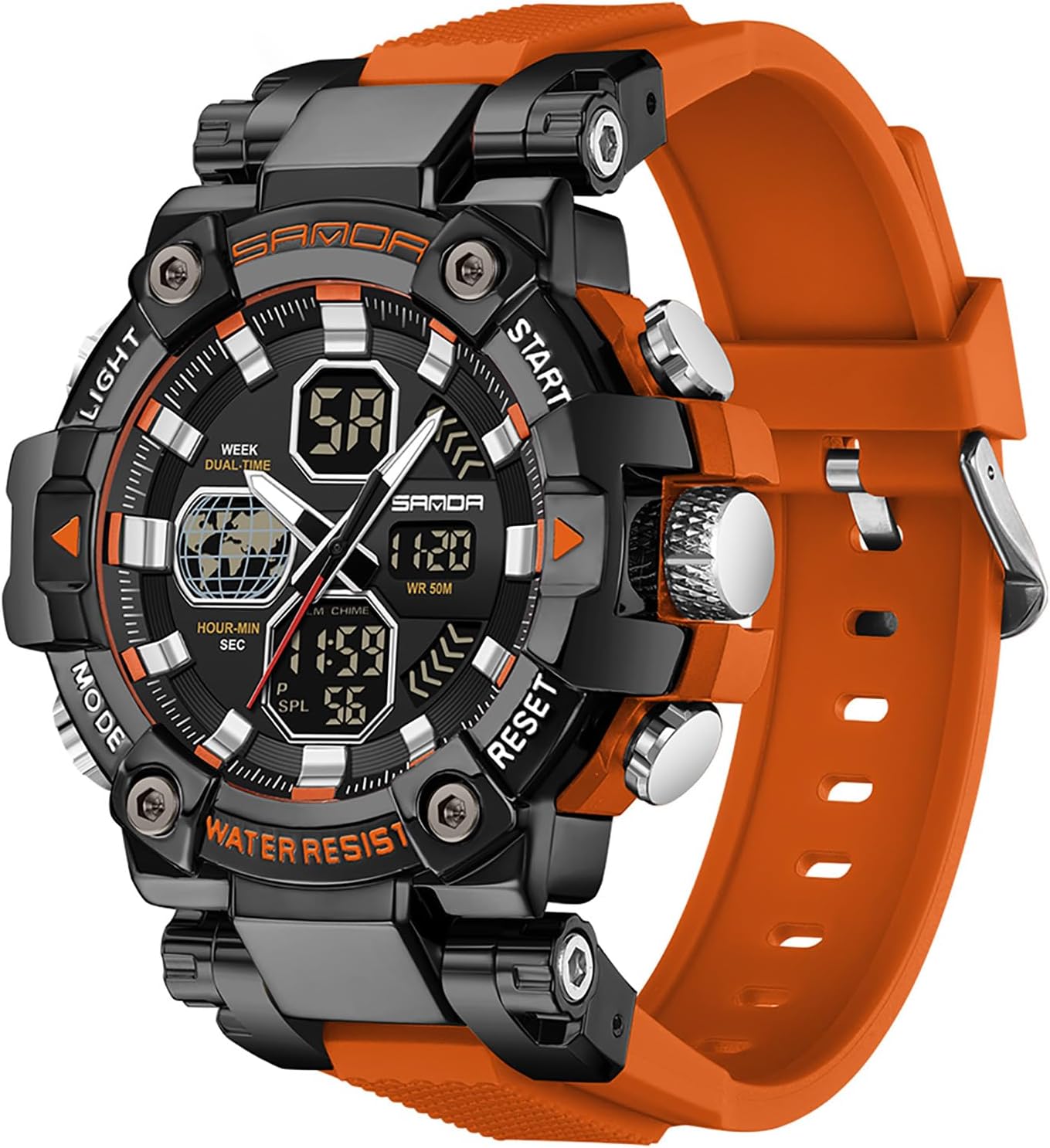 MASTOP Tactical Watches for Men Multifunction Military Sport Waterproof Watch Dual Time Alarm Shockproof Relojes para Hombres