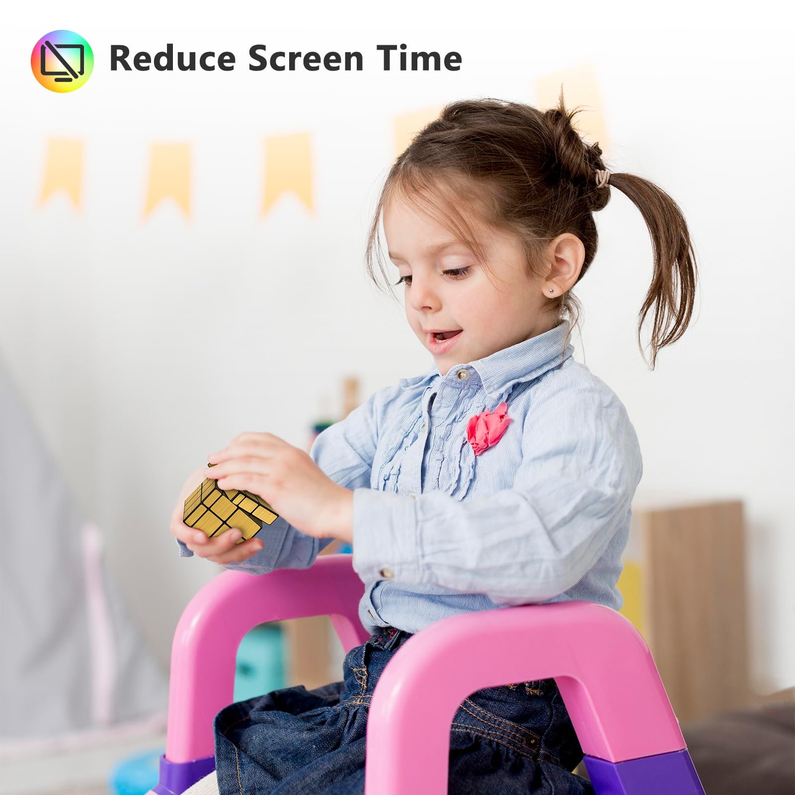 Vdealen Speed Cubo Magico 3x3x3 Mirror Magic Cube, Liso Espejo Cubo de Velocidad para Principiantes y Usuarios Avanzados, Regalo para Niños Adolescentes Adultos(Oro)