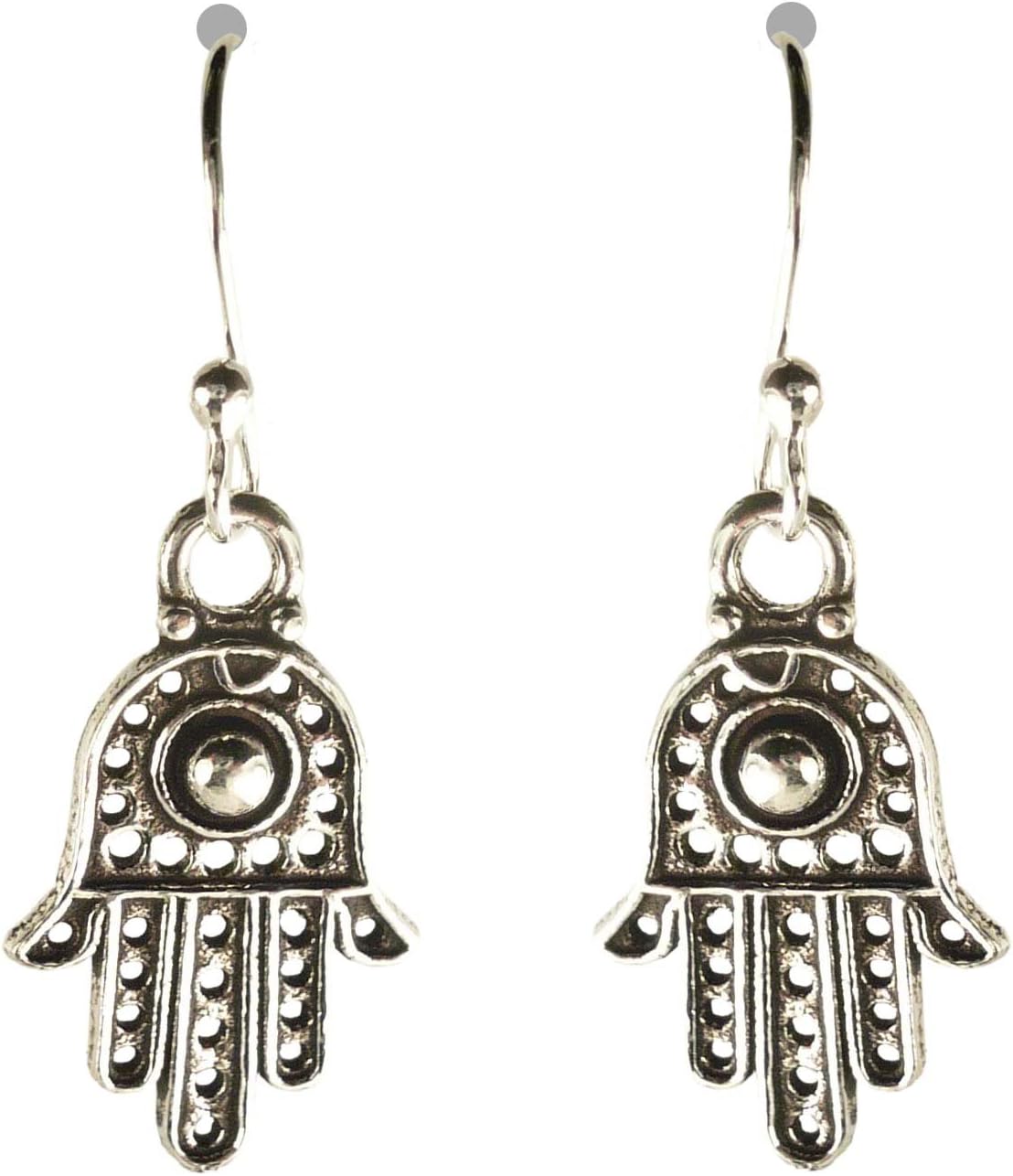 Bali Sky Sterling Silver Hamsa Dangle Earrings D021