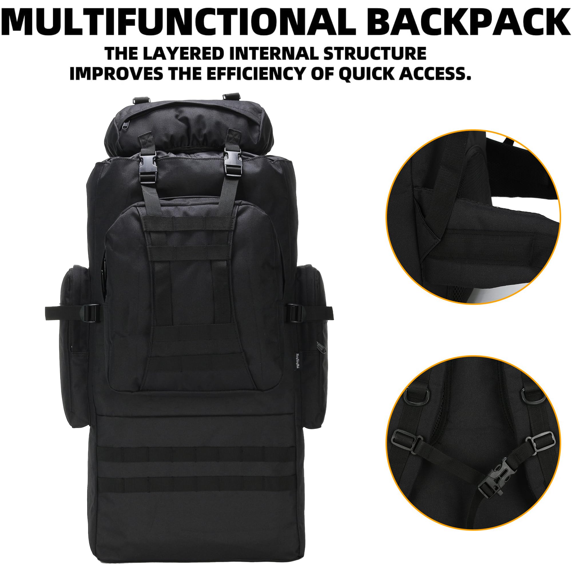 King'sGuard Plecak turystyczny 100 l Mężczyźni 100l Camping Hiking Backpack (1 w zestawie)
