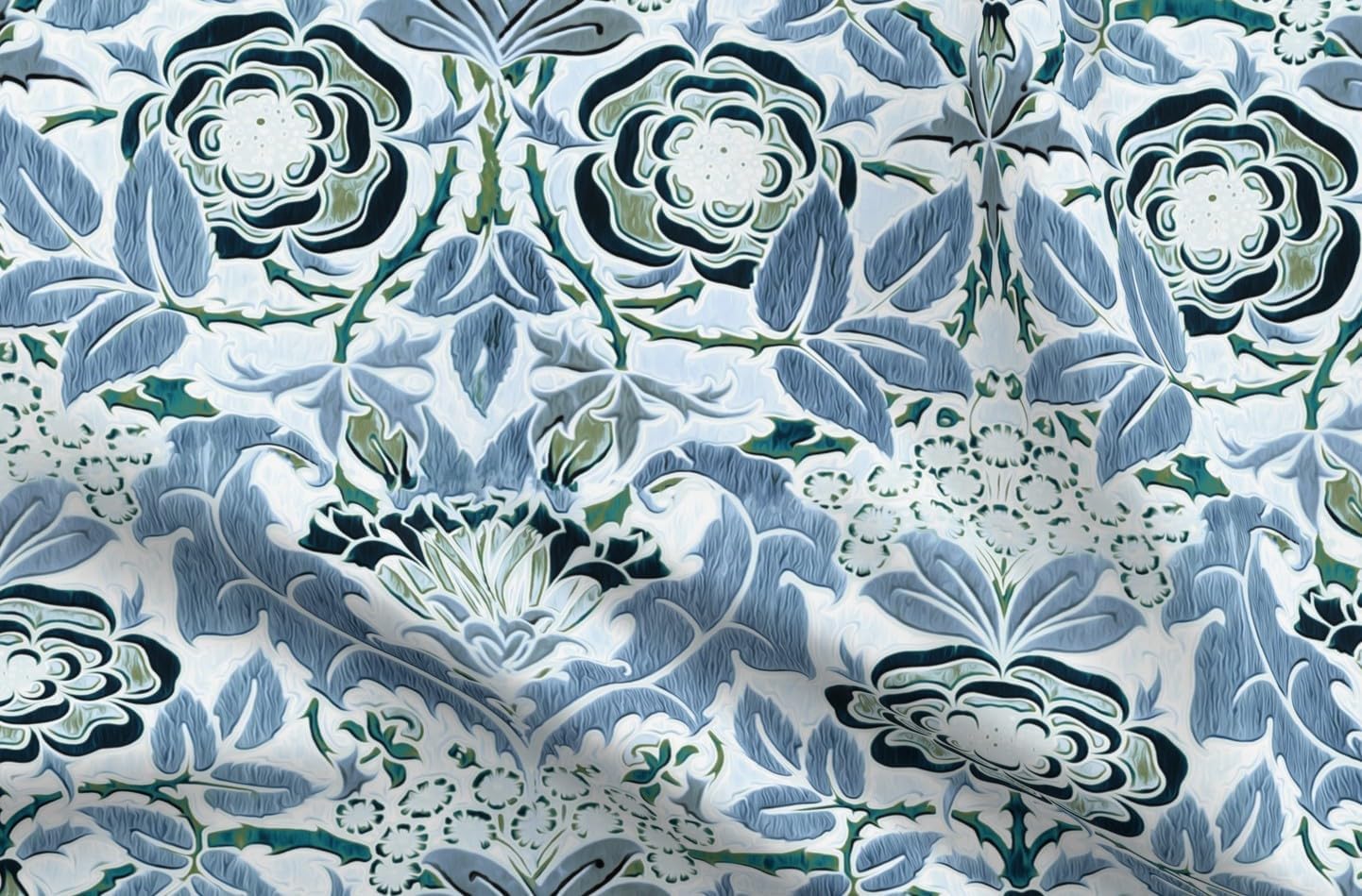 Spoonflower Fabric - Victorian Floral Antique Vintage Historical Timeless Classic Printed on Petal Cotton Fabric Fat Quarter - Sewing Quilting Apparel Crafts Decor