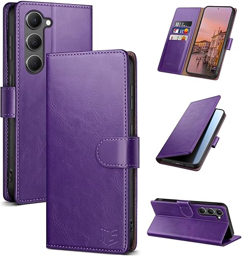 Miniatura 16 de SUANPOT - Funda de billetera para Samsung Galaxy S23 5G con bloqueo RFID, soporte para tarjetas de crédito, cubierta protectora de libro tipo flip