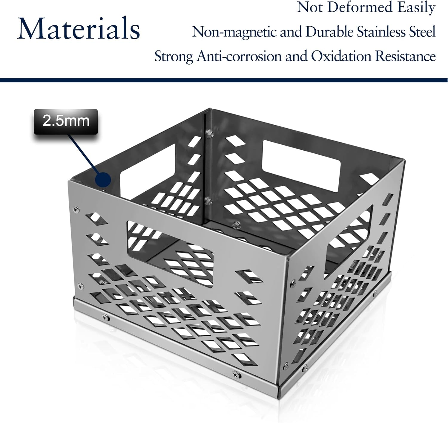 Stainless Steel Charcoal Basket Smoker Box for Oklahoma Joe's Smoker, Firebox Smoker Accessories for Most Offset Smoker Grill, Outdoor Cooking Charcoal Box Parts, 10" x 10" x 6"