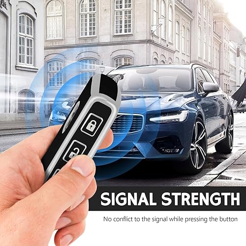 Miniatura 10 de Funda para llavero Volvo con 4 botones laterales, funda de TPU inteligente compatible con Volvo XC40 XC60 XC90 S90 XC60 XC60 XC90 XC40 S90 V90 (gris)