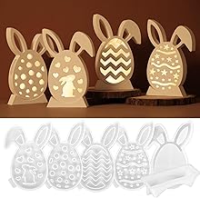 GROFIS Silikonformen Gießformen Ostern, Hase Silikonform Ostern Set, Gießformen Silikon Ostern, Gipsformen zum Gießen, Silikon Gießform Ostern für DIY Handwerk