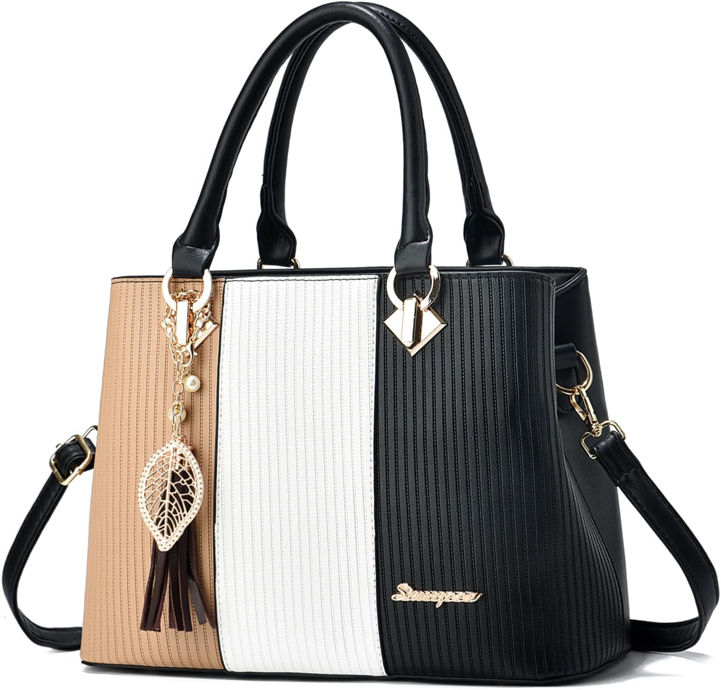 Purses and Handbags for Women Leather Tote Shoulder Bag Medium Satchel Purse Top Handle Bags for Ladies