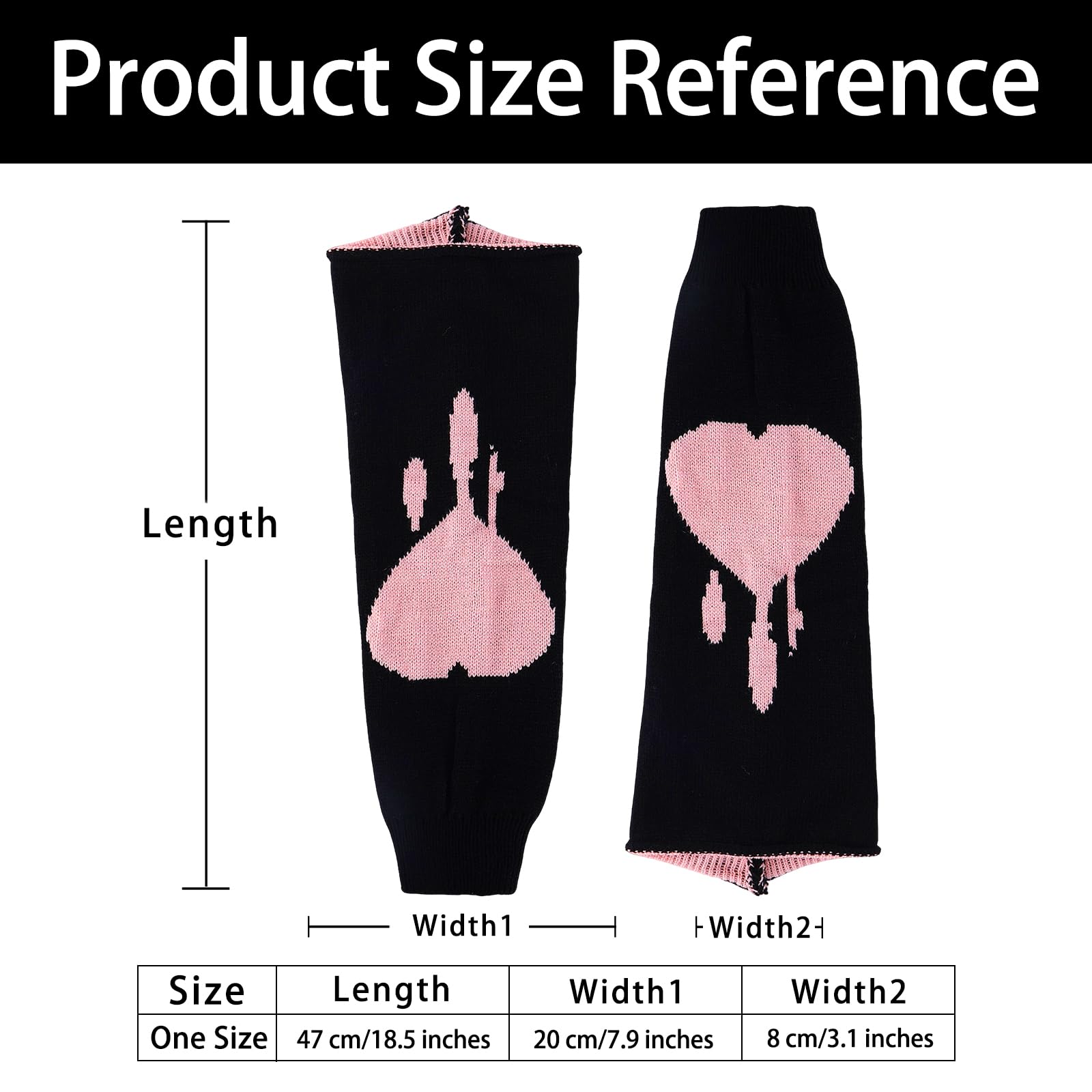 Junely 2 Pairs Leg Warmers for Women Kawaii Leg Warmer Cute Legwarmers Japanese Socks Halloween Goth Emo Gyaru Accessories: Black Bow Heart