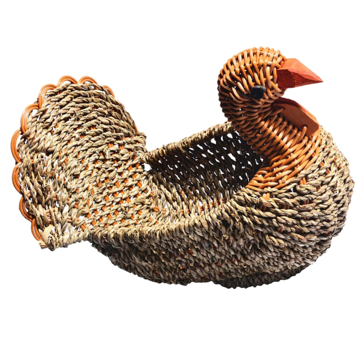 Levemolo Straw Turkey Basket Wicker Round Tray Bread Baskets Rattan Baskets for Storage Thanksgiving Straw Basket Snack Serving Basket Round Bread Basket Egg Basket Small Woven Basket Pp