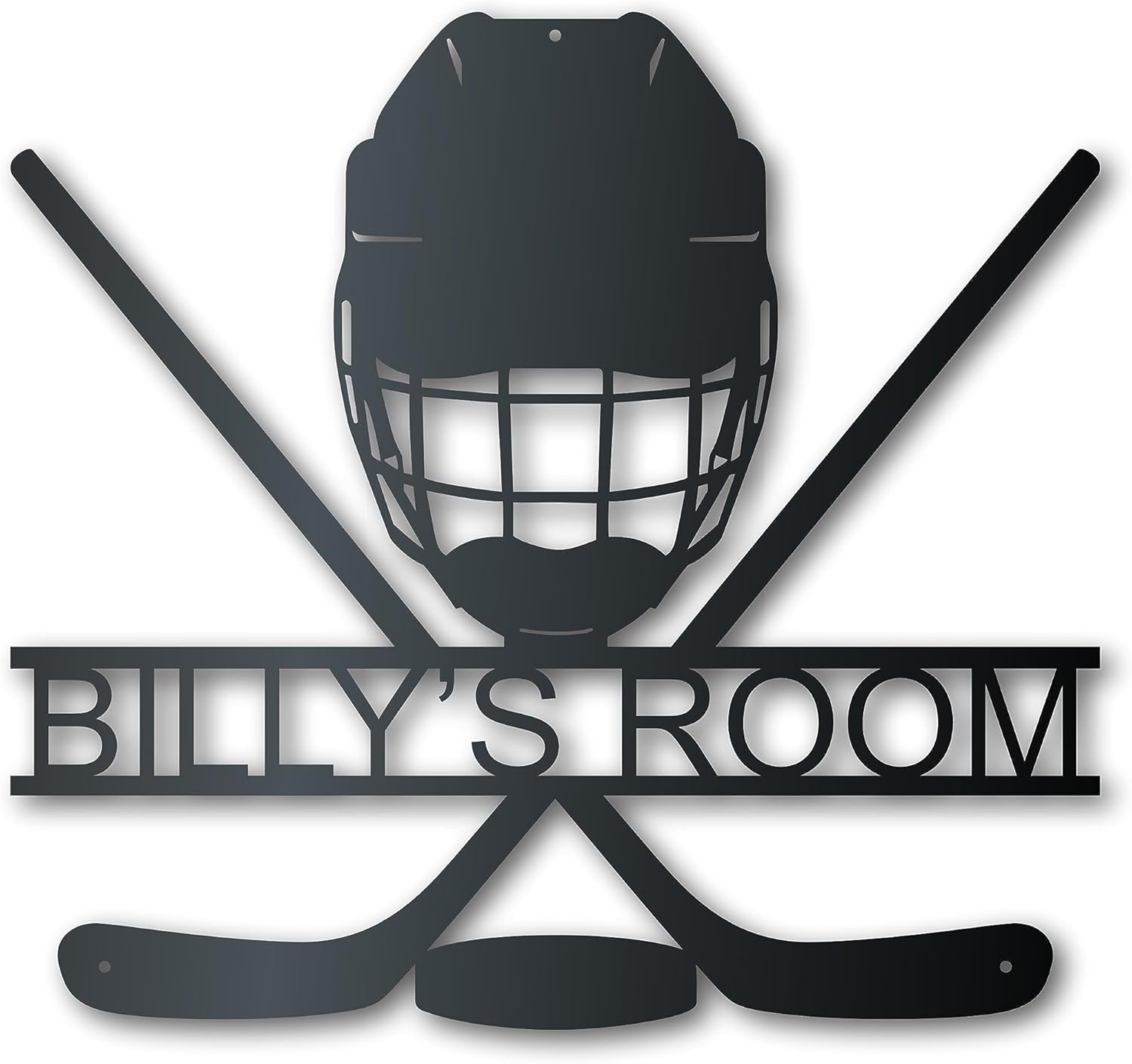 24 Hour Crafts Custom Metal Hockey Wall Art - Metal Sports Sign - 14 Color Options