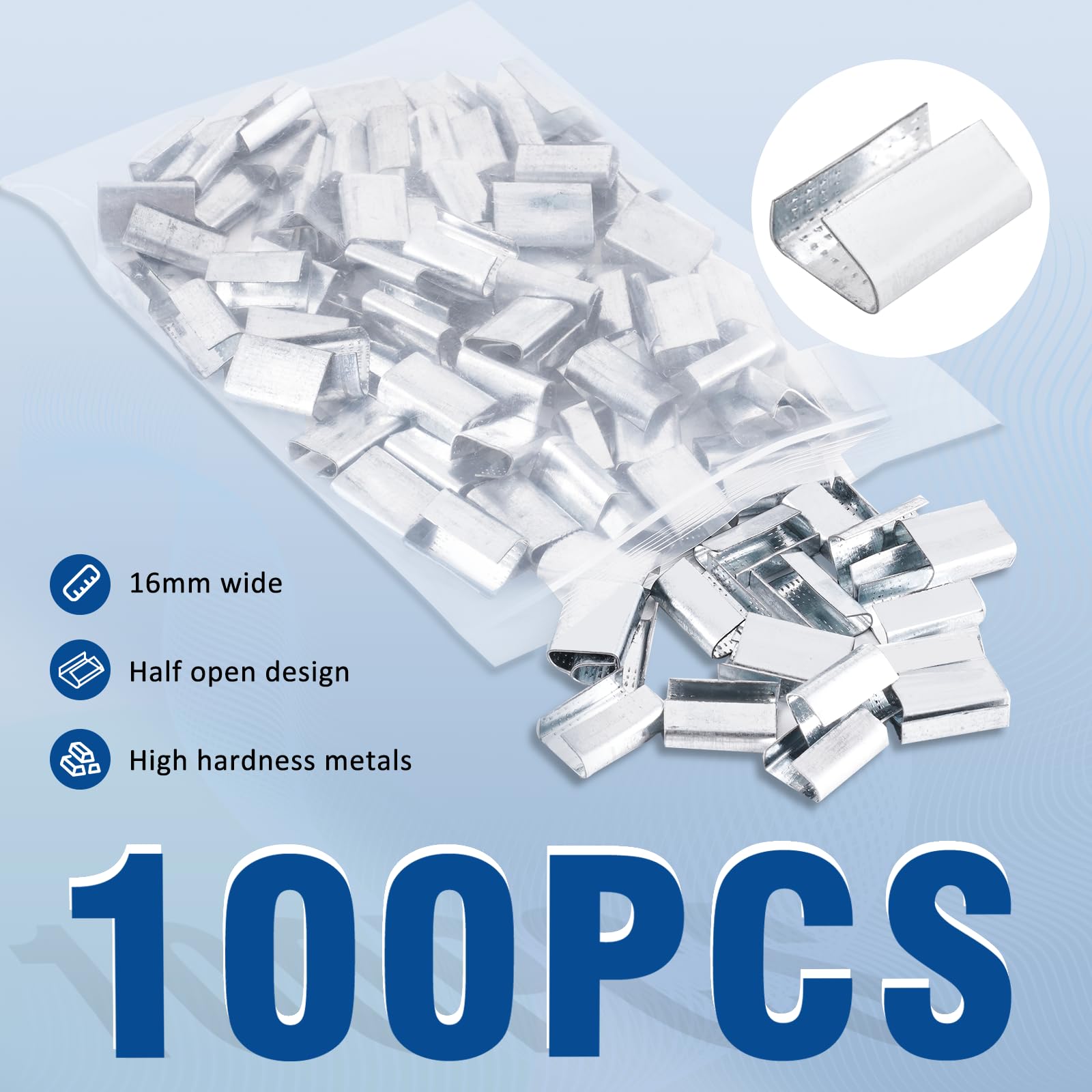 BAOSHISHAN Umreifungsset 12-19mm Manuelle Umreifungsgerät mit 200m PET Umreifungsband nur für PET Verpackungsband (Spanner, Verschließer, Umreifungsband, 100 Metallschnalle, 20 Eckschutz, Handschuhe)