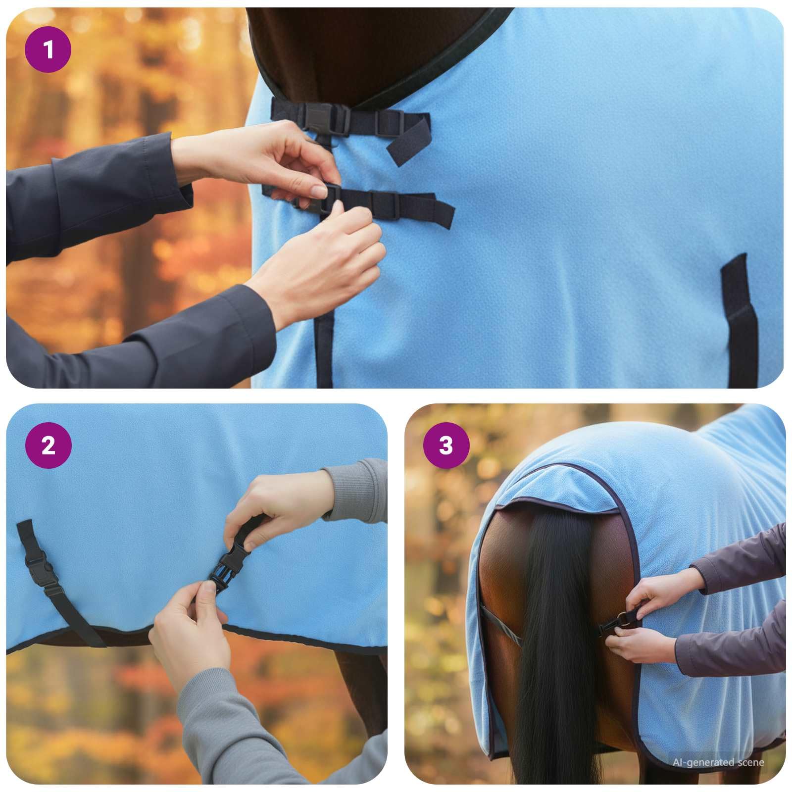 Manta para caballos Aqua de 115 cm, poliéster, transpirable, impermeable, resistente al viento, con cuello extraíble y bolsillo para el vientre para pastos, protección al aire libre contra el