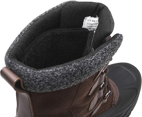 Miniatura 5 de Men's Winter Snow Boots Waterproof Non-Slip Insulated Warm Safe and Durable Outdoor Ski Classic Suede, Non-Slip Rubber Outsole, Cushioned EVA