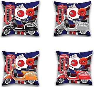 Scooter Art Vespa Scooter Cushion Cover, Union Jack, Mod, Target, Cushion, UK Handmade Can Be Personalised