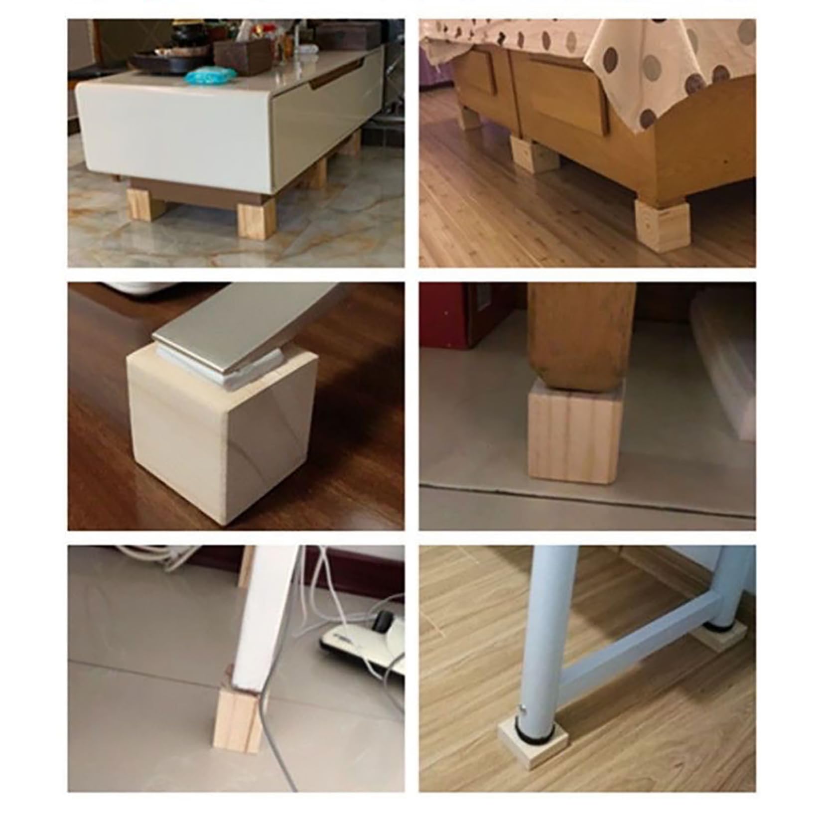 Elevador de Muebles de Madera,Patas para Sofas Elevadores para Camas Pies De Madera del Gabinete,para Estructura de Cama, Armario, Sofá,Set de 4