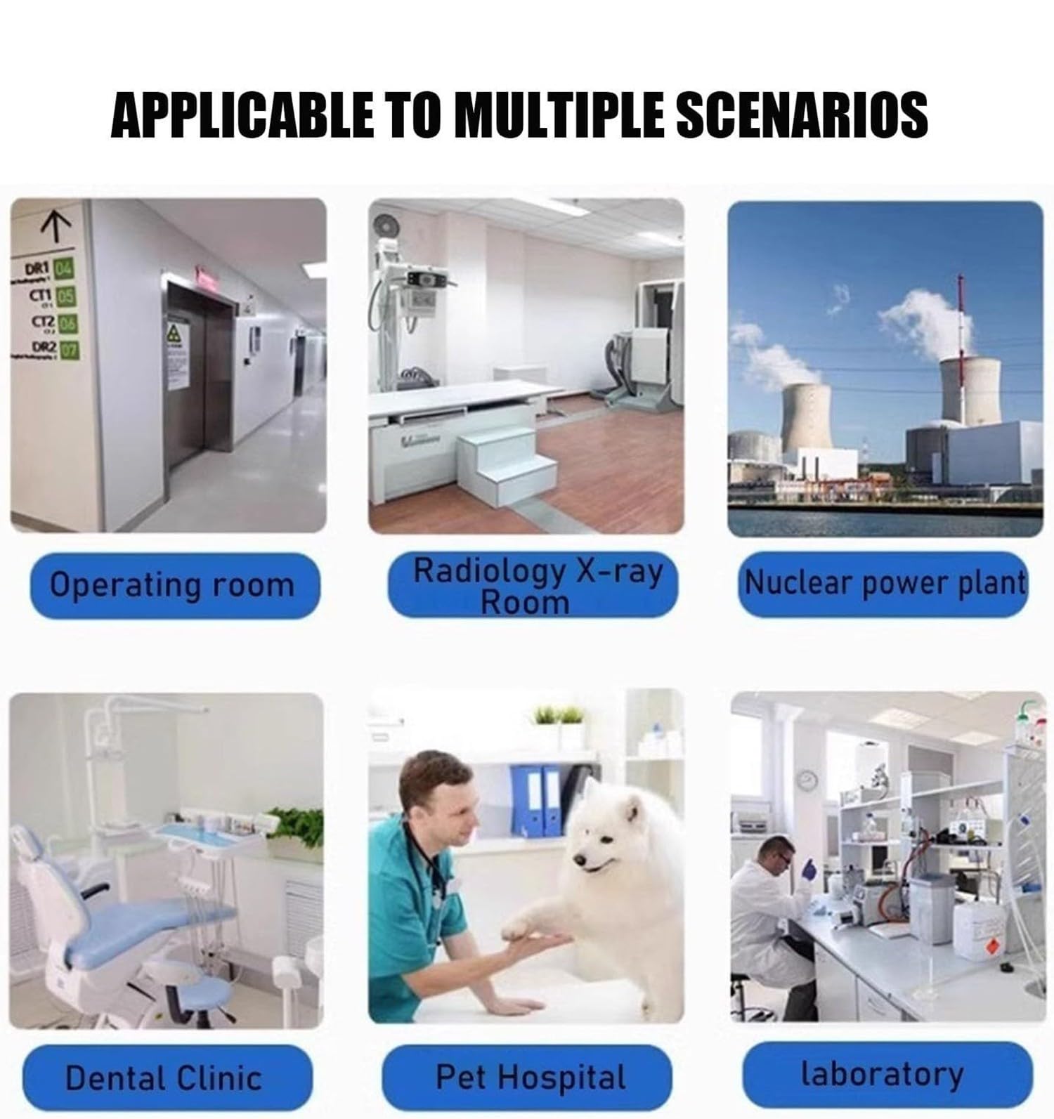 Röntgenschutz-Bleischürze Mit Schilddrüsenkragen,Leichte Schutzbleischürze Für Medizinische Arbeiten Röntgen Bleischürze Für Erwachsene Gesundheitsuntersuchung Krankenhäuser 0.35mmpb,L(110cm)