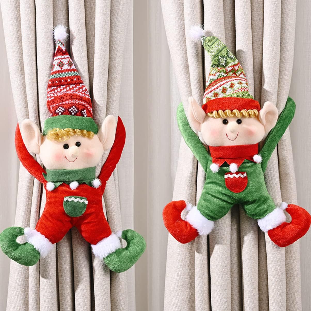 PRETYZOOM 2pcs Christmas Curtain Buckles Creative Hangers and Festive Decoration for Indoor and Outdoor Use Lovely Holiday Ornament for Home and