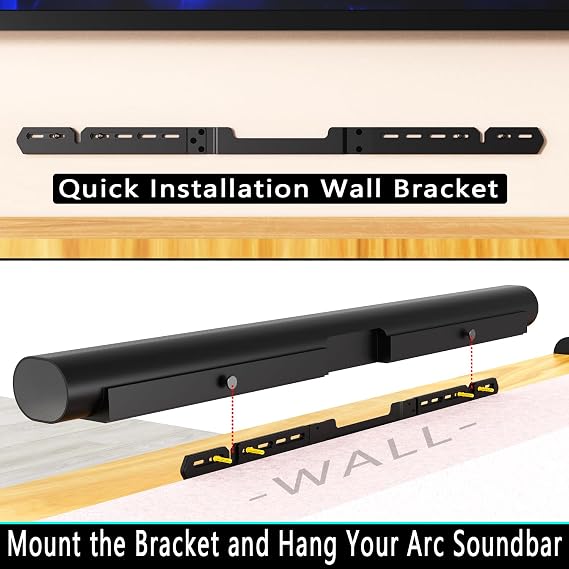 Wall Mount for Sonos Arc Soundbar and Sonos Arc Ultra (Black)