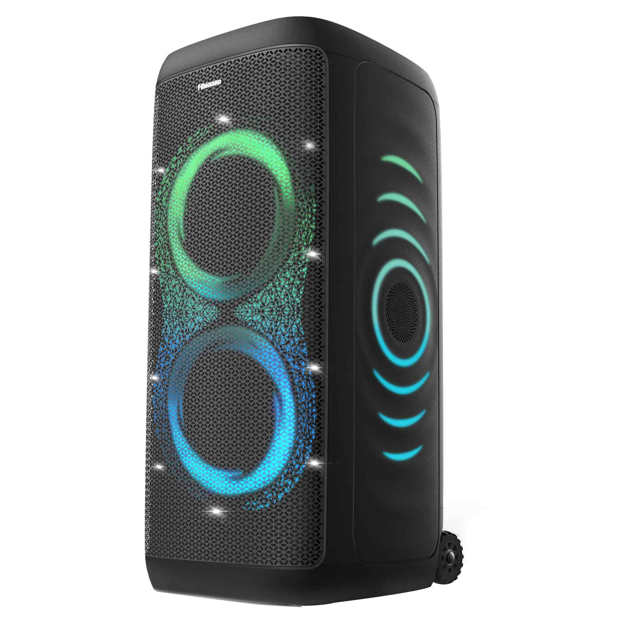 Hisense Party Thunder, 620 W Maximale Audioleistung, AI Lichtshow, 18 Stunden Akkulaufzeit, Auracast™ Receiver, Transportierbar, ConnectLife, IPX4 Wasserdicht, AI Vocal Fader, Bluetooth 5.4