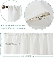 Vista 4 de Home Queen Cenefa de Cortina con Amarre para Tratamiento de Ventana para Sala de Estar, Cenefa de Cortina Estilo Globo Ajustable con Bolsillo