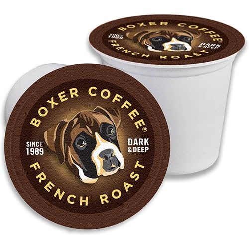 Boxer Coffee 52 Count French Roast Single-Serve Cups Pods Specialty Grade gourmet artisan coffee, Keurig K-Cup 2.0 Compatible