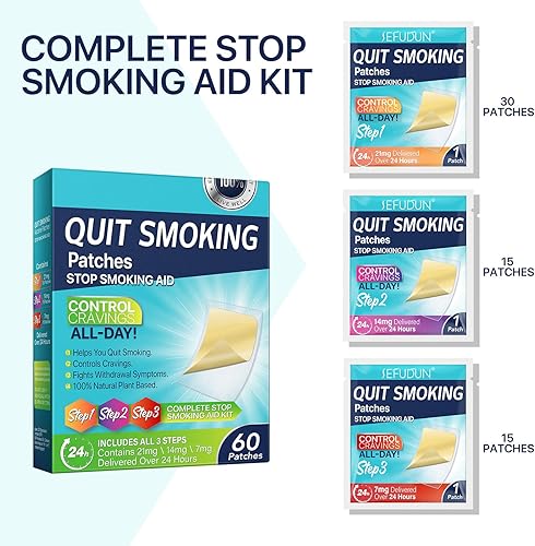 Miniatura 7 de Parches para dejar de fumar Paso 1 2 3 Parches para dejar de fumar, 30 calcomanías para dejar de fumar que funcionan con 2 semanas, parches
