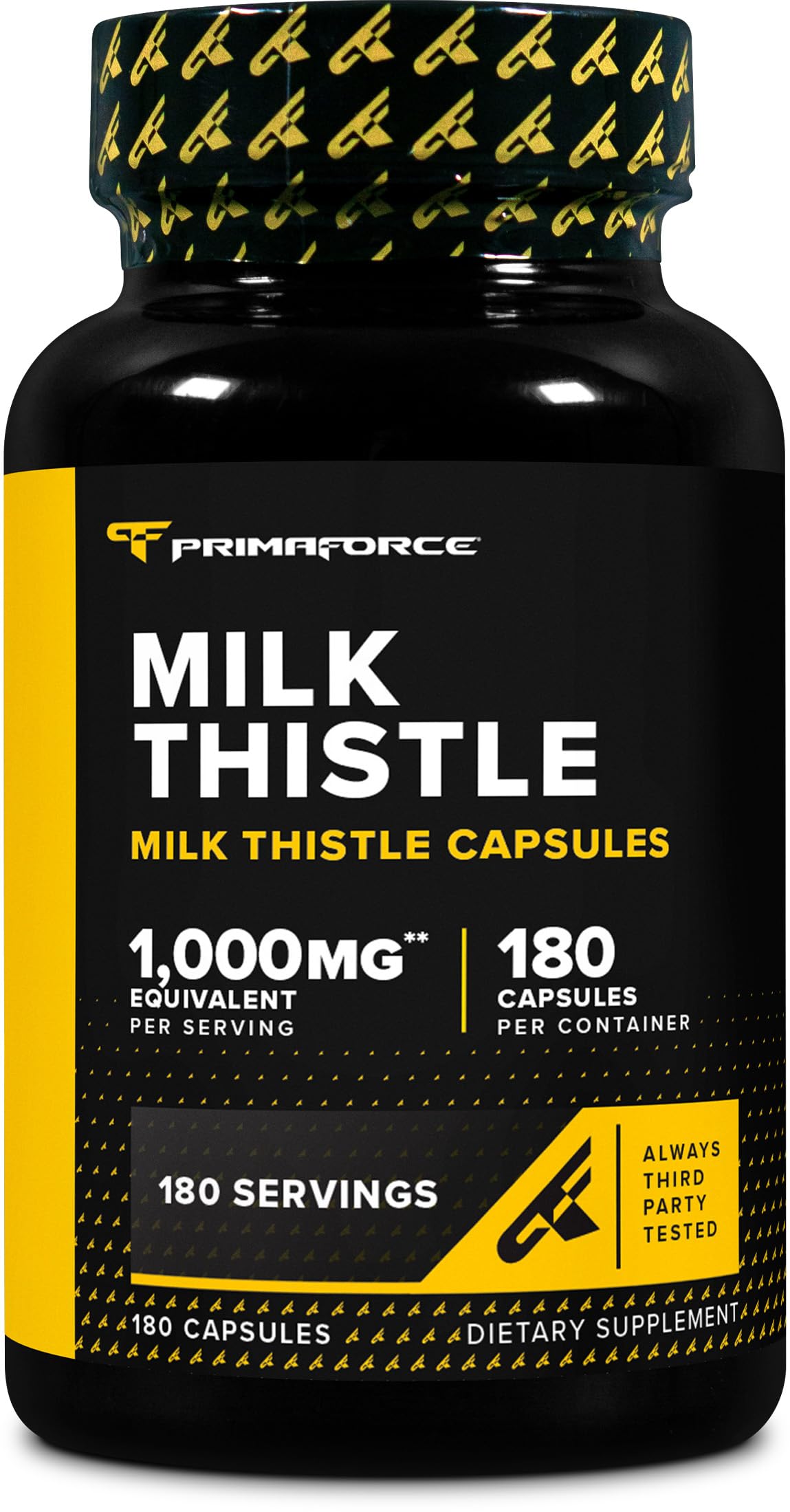 Primaforce Milk Thistle Extract 180 Capsules for 180 Servings Per Bottle - Gluten Free, GMO-Free Dietary Supplement