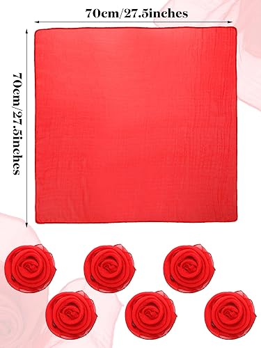 Miniatura 3 de Boao 6 bufandas de gasa de los años 50 con cuello cuadrado para la cabeza, vintage, poliéster suave para mujer