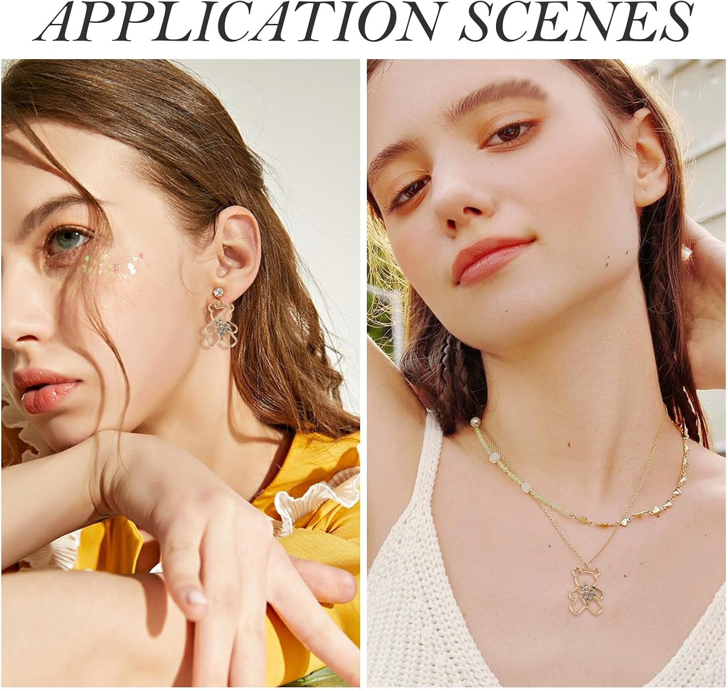 40Pcs Golden Bear Charms Alloy Crystal Rhinestone Hollow Gummy Bear Charms Cute Animal Metal Dangle Pendants Lovely Hang Ornament for DIY Crafts Earring Necklace Jewelry Making - Image 7