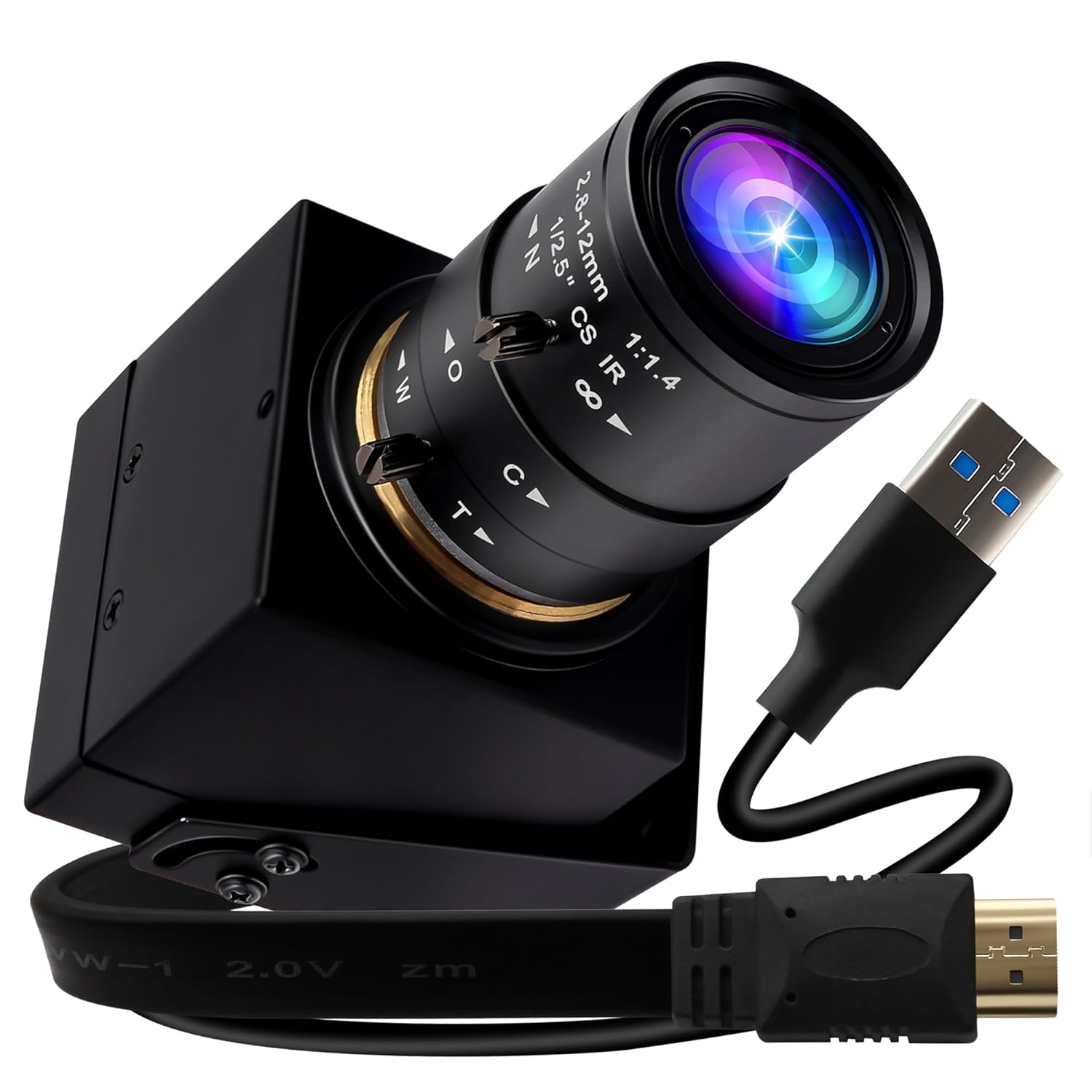 4K USB3.0 HDMI Camera 4K 60fps 2.8-12mm Zoom Webcam for Computer Mini Lightburn Camera for Laser Engraver H.264 Telescope USB Security Industrial PC Webcamera for Raspberry Pi Jetson Nano