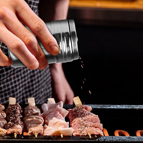 Miniatura 4 de EZYoutdoor Juego de 6 cocteleras de especias de acero inoxidable, kit de especias para campamento con bolsa de viaje, salero y pimentero, para sal,