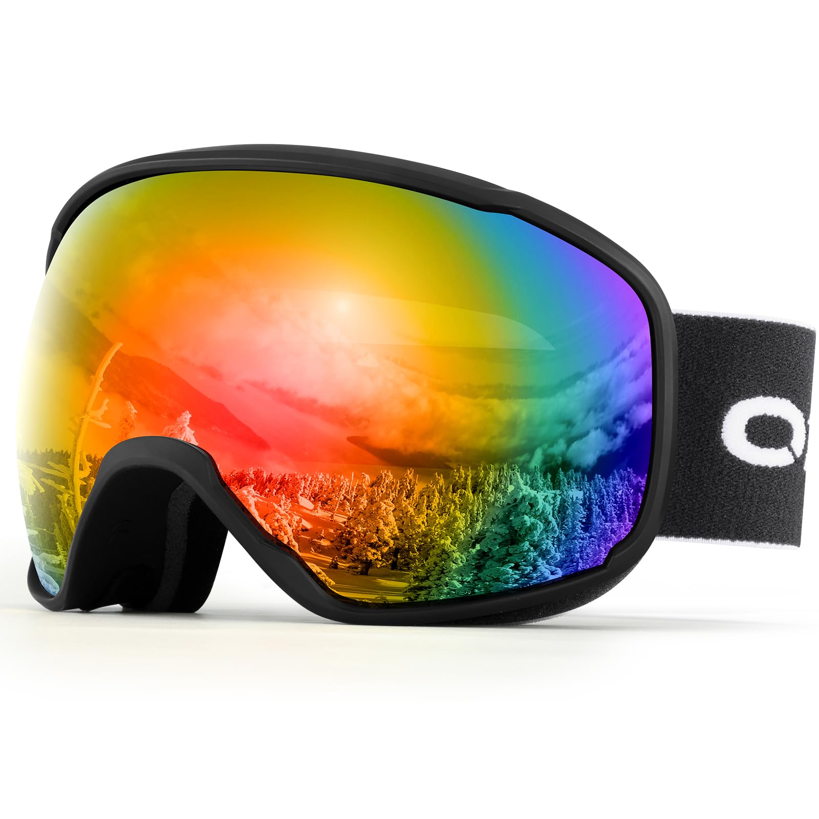 Odoland Set Skibrillen met Verwisselbare Lenzen, Verwisselbare Magnetische Anticondenslenzen en UV-bescherming, Skibril voor Volwassenen en Tieners, BS