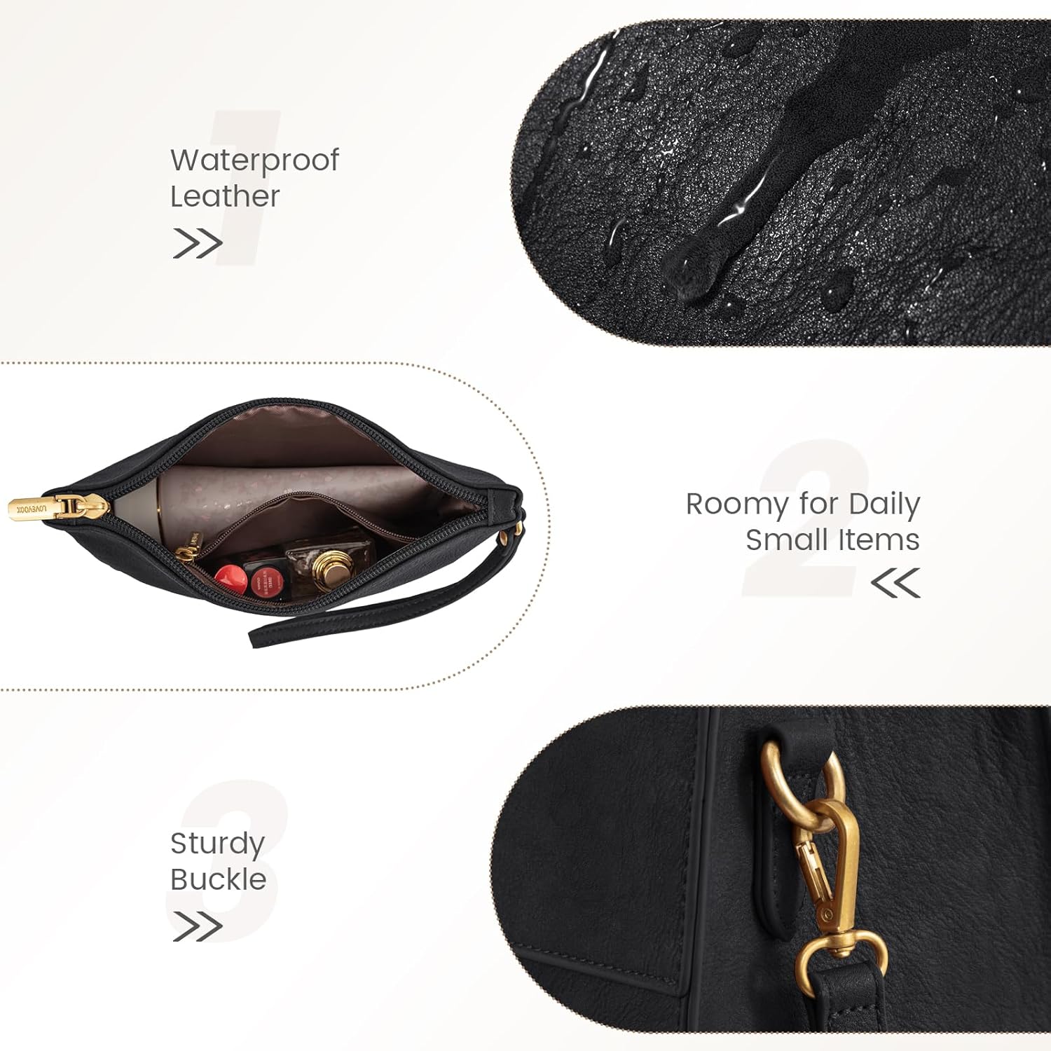 LOVEVOOK Laptop Bag for Women 15.6 Inch Laptop Tote Bag Vintage Leather Work Bags for Women Professional Computer bag - Image 7