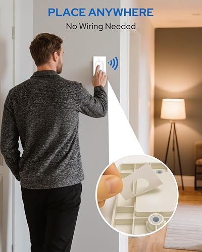 Miniatura 7 de LoraTap Mini adaptador de enchufe de control remoto inalámbrico (paquete de 2) con control remoto, interruptor de pared de 2 canales, rango de