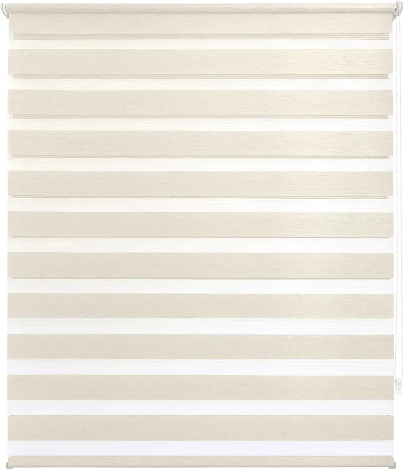 Zebra Persiana Rolo Dupla 120x160cm Bege Linho Evolux