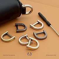 Vista 6 de CRAFTMEMORE Anillos en D de 5/8 pulgadas (ancho interior) con tornillo de cierre, grillete, soporte para llaves, herradura en forma de U, anillo