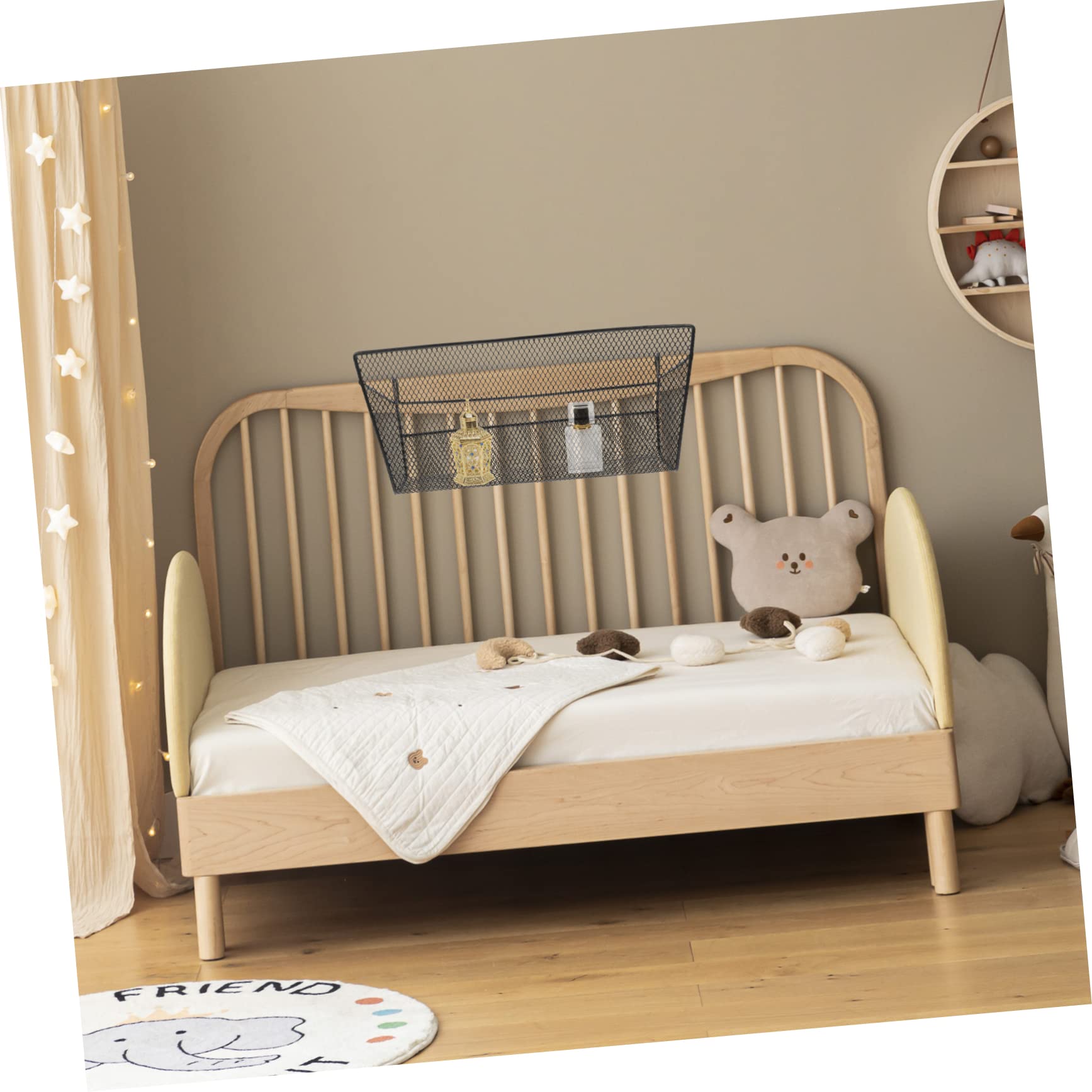 Cabilock 2Pcs Iron Wire Hanging Storage Basket Versatile Organizer for Dormitory Bedroom and Home Accessories for Small Books Controllers and Tidying Up Spaces