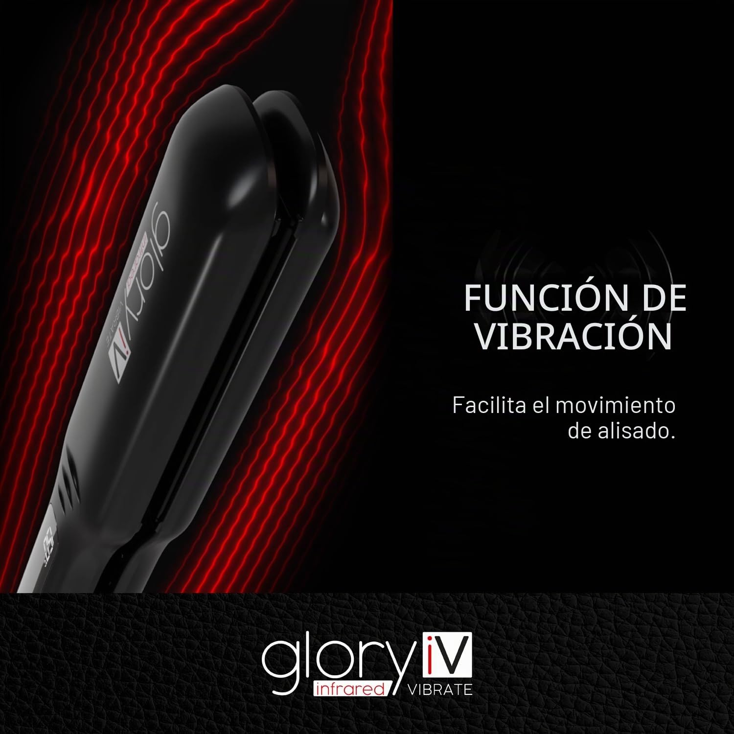 GAMMA+ Plancha de Cabello Profesional Vibratoria de Infrarrojos Glory iV, Matrices Extra Grandes de Cerámica y Turmalina, Temperatura 150-230°C, Apagado Automático, Calentamiento Rápido.