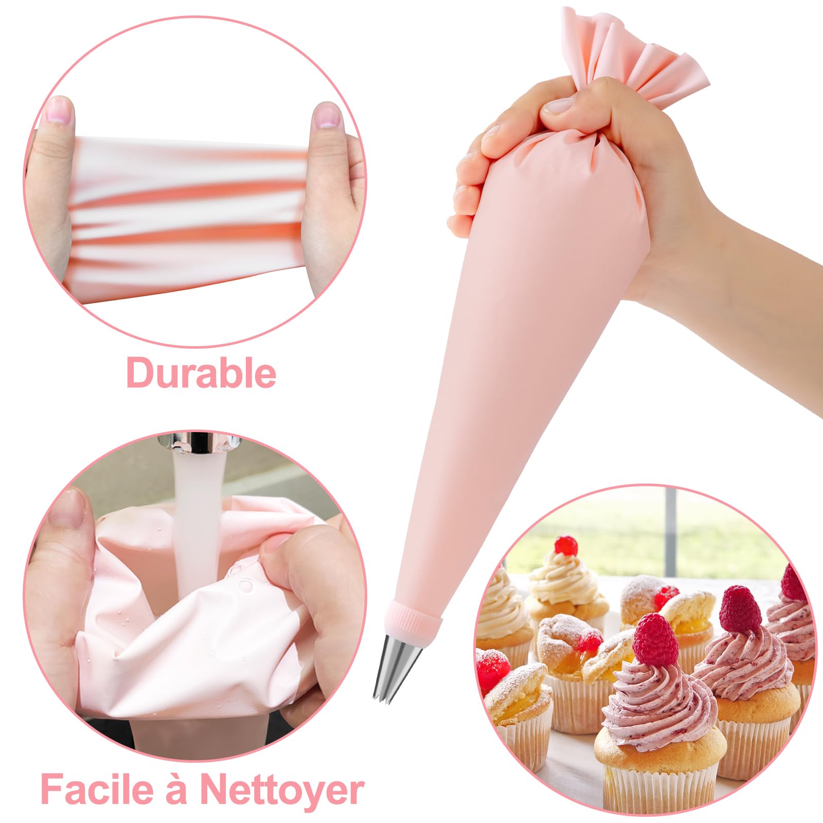 Nifogo Poche à Douille Pâtisserie 40 Pcs Kit Ustensiles à Pâtisserie